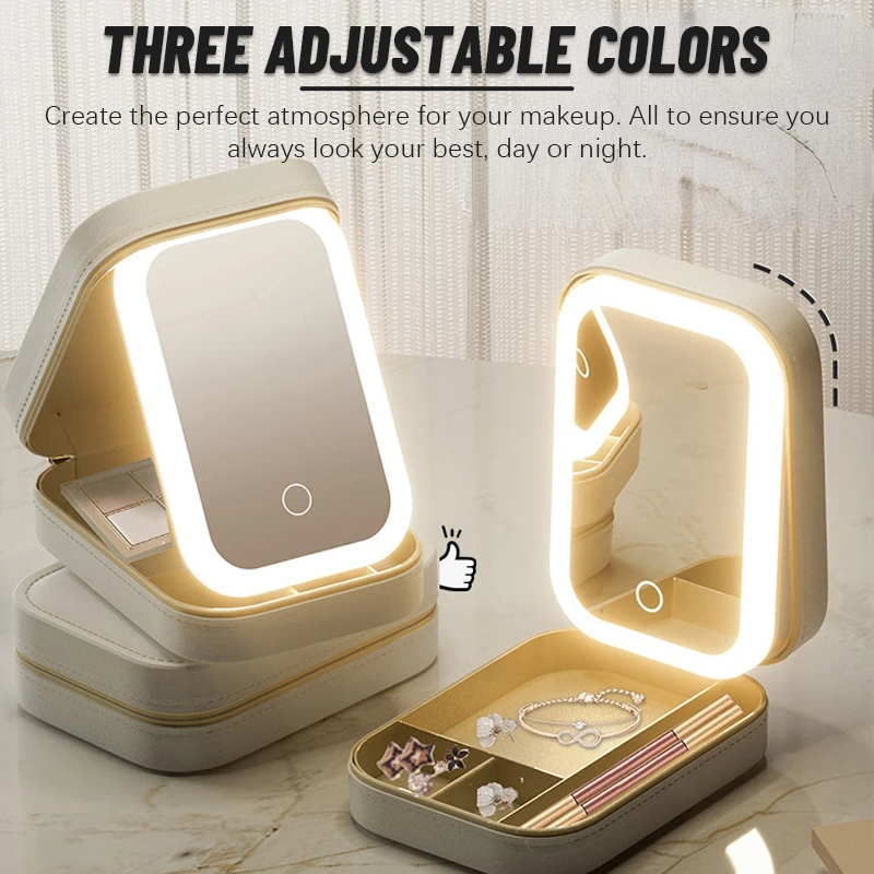 Three-colour adjustable LED make-up mirror