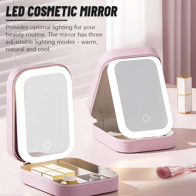 Three-colour adjustable LED make-up mirror